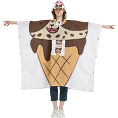 Cat Ice Cream T- Shirt Cute Cat Cream Cone T- Shirt Yoga Reflexion Pose T- Shirtyoga Reflexion Pose T- Shirt Women s Hooded Rain Ponchos