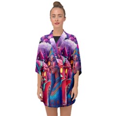 Fantasy Arts  Half Sleeve Chiffon Kimono by Internationalstore