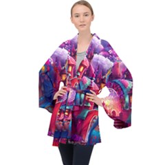 Fantasy Arts  Long Sleeve Velvet Kimono  by Internationalstore