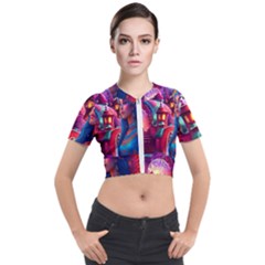 Fantasy Arts  Short Sleeve Cropped Jacket by Internationalstore