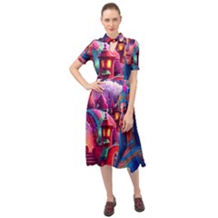 Fantasy Arts  Keyhole Neckline Chiffon Dress by Internationalstore