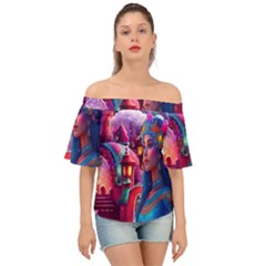 Fantasy Arts  Off Shoulder Short Sleeve Top