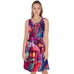 Fantasy Arts  Knee Length Skater Dress With Pockets by Internationalstore