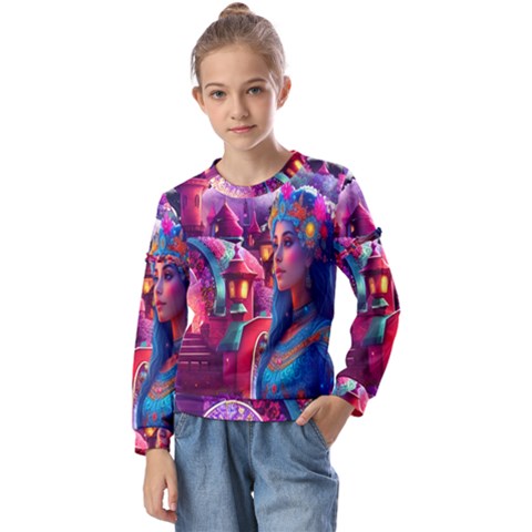 Fantasy Arts  Kids  Long Sleeve T-shirt With Frill  by Internationalstore