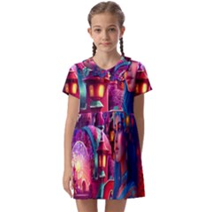 Fantasy Arts  Kids  Asymmetric Collar Dress by Internationalstore