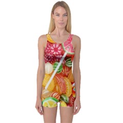 Aesthetic Candy Art One Piece Boyleg Swimsuit by Internationalstore