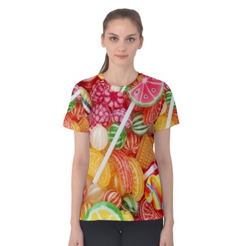 Aesthetic Candy Art Women s Cotton T-shirt by Internationalstore