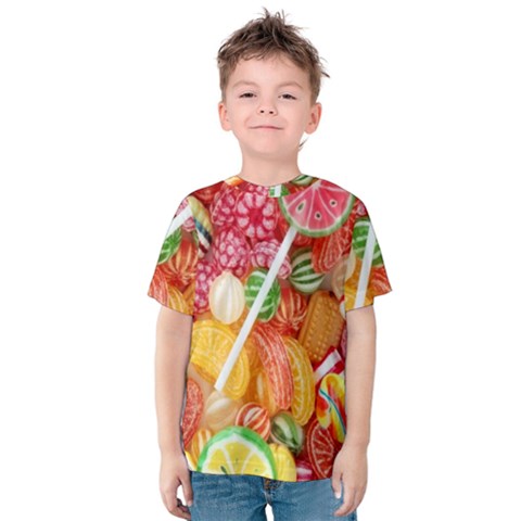 Aesthetic Candy Art Kids  Cotton T-shirt by Internationalstore