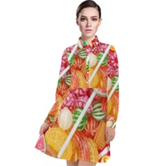 Aesthetic Candy Art Long Sleeve Chiffon Shirt Dress by Internationalstore