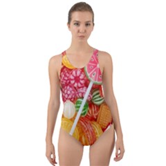 Aesthetic Candy Art Cut-out Back One Piece Swimsuit by Internationalstore