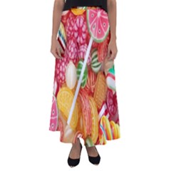 Aesthetic Candy Art Flared Maxi Skirt by Internationalstore