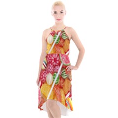 Aesthetic Candy Art High-low Halter Chiffon Dress  by Internationalstore