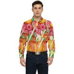 Aesthetic Candy Art Men s Long Sleeve Pocket Shirt  by Internationalstore