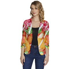 Aesthetic Candy Art Women s One-button 3/4 Sleeve Short Jacket by Internationalstore