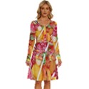 Aesthetic Candy Art Long Sleeve Dress With Pocket View1