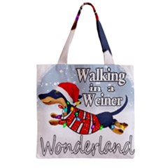 Weiner T- Shirt Walking In A Weiner Wonderland T- Shirt (1) Zipper Grocery Tote Bag by ZUXUMI