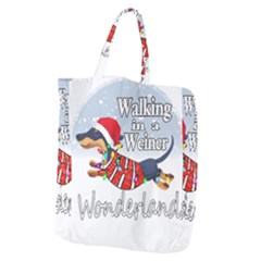 Weiner T- Shirt Walking In A Weiner Wonderland T- Shirt (1) Giant Grocery Tote by ZUXUMI