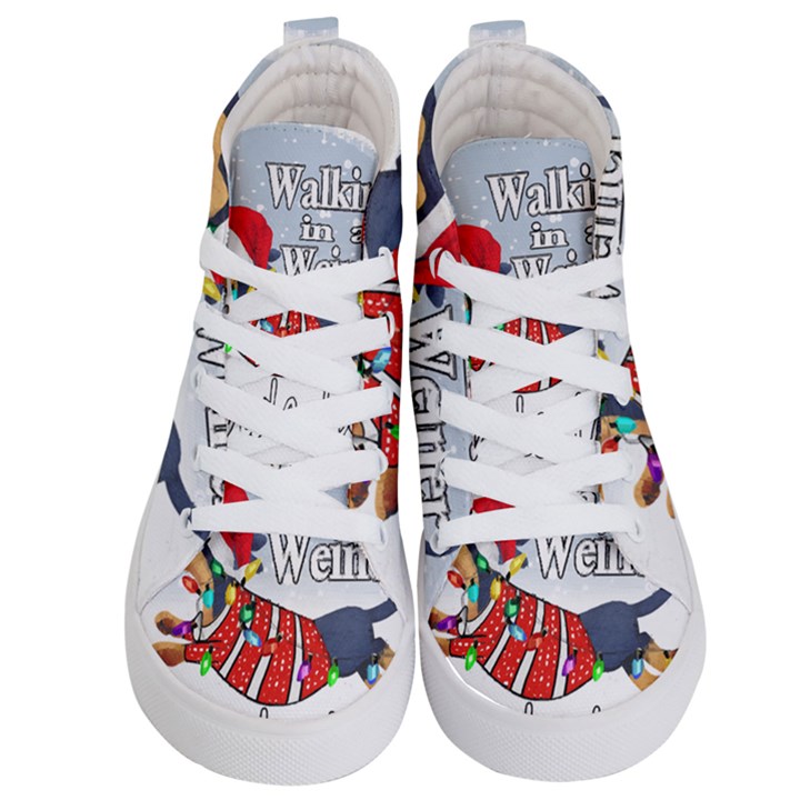 Weiner T- Shirt Walking In A Weiner Wonderland T- Shirt (1) Kids  Hi-Top Skate Sneakers