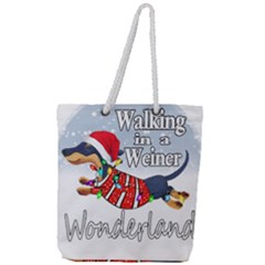 Weiner T- Shirt Walking In A Weiner Wonderland T- Shirt (1) Full Print Rope Handle Tote (large) by ZUXUMI