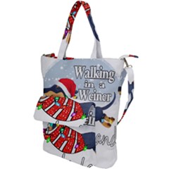 Weiner T- Shirt Walking In A Weiner Wonderland T- Shirt (1) Shoulder Tote Bag by ZUXUMI