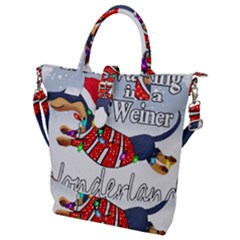 Weiner T- Shirt Walking In A Weiner Wonderland T- Shirt (1) Buckle Top Tote Bag by ZUXUMI