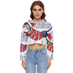 Weiner T- Shirt Walking In A Weiner Wonderland T- Shirt (1) Women s Lightweight Cropped Hoodie by ZUXUMI