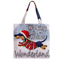 Weiner T- Shirt Walking In A Weiner Wonderland T- Shirt (1) Weiner T- Shirt Walking In A Weiner Wonderland T- Shirt Zipper Grocery Tote Bag by ZUXUMI