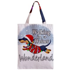 Weiner T- Shirt Walking In A Weiner Wonderland T- Shirt (1) Weiner T- Shirt Walking In A Weiner Wonderland T- Shirt Zipper Classic Tote Bag by ZUXUMI