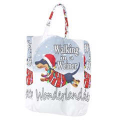 Weiner T- Shirt Walking In A Weiner Wonderland T- Shirt (1) Weiner T- Shirt Walking In A Weiner Wonderland T- Shirt Giant Grocery Tote by ZUXUMI