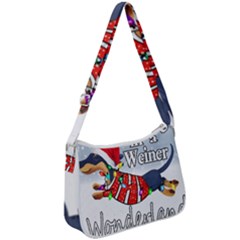 Weiner T- Shirt Walking In A Weiner Wonderland T- Shirt (1) Weiner T- Shirt Walking In A Weiner Wonderland T- Shirt Zip Up Shoulder Bag by ZUXUMI