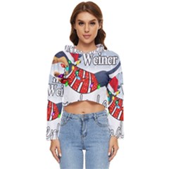 Weiner T- Shirt Walking In A Weiner Wonderland T- Shirt (1) Weiner T- Shirt Walking In A Weiner Wonderland T- Shirt Women s Lightweight Cropped Hoodie by ZUXUMI