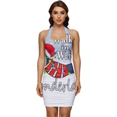 Weiner T- Shirt Walking In A Weiner Wonderland T- Shirt (1) Weiner T- Shirt Walking In A Weiner Wonderland T- Shirt Sleeveless Wide Square Neckline Ruched Bodycon Dress by ZUXUMI