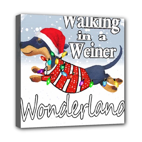 Weiner T- Shirt Walking In A Weiner Wonderland T- Shirt (1) Weiner T- Shirt Walking In A Weiner Wonderland T- Shirt Welder T- Shirt Funny Welder T- Shirt Mini Canvas 8  X 8  (stretched) by ZUXUMI