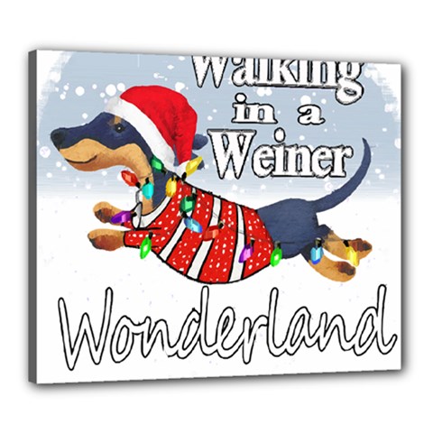 Weiner T- Shirt Walking In A Weiner Wonderland T- Shirt (1) Weiner T- Shirt Walking In A Weiner Wonderland T- Shirt Welder T- Shirt Funny Welder T- Shirt Canvas 24  X 20  (stretched) by ZUXUMI