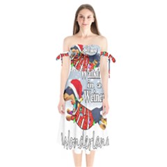 Weiner T- Shirt Walking In A Weiner Wonderland T- Shirt (1) Weiner T- Shirt Walking In A Weiner Wonderland T- Shirt Welder T- Shirt Funny Welder T- Shirt Shoulder Tie Bardot Midi Dress by ZUXUMI