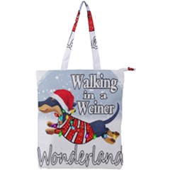 Weiner T- Shirt Walking In A Weiner Wonderland T- Shirt (1) Weiner T- Shirt Walking In A Weiner Wonderland T- Shirt Welder T- Shirt Funny Welder T- Shirt Double Zip Up Tote Bag by ZUXUMI