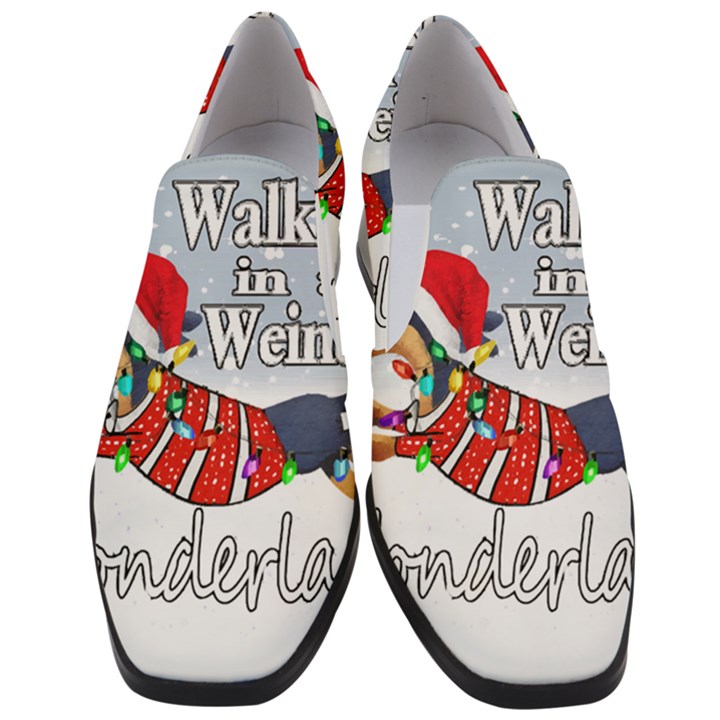 Weiner T- Shirt Walking In A Weiner Wonderland T- Shirt (1) Weiner T- Shirt Walking In A Weiner Wonderland T- Shirt Welder T- Shirt Funny Welder T- Shirt Women Slip On Heel Loafers