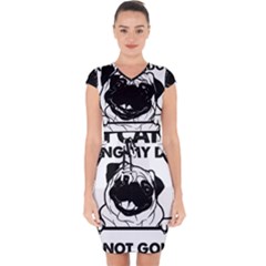 Black Pug Dog If I Cant Bring My Dog I T- Shirt Black Pug Dog If I Can t Bring My Dog I m Not Going Capsleeve Drawstring Dress  by EnriqueJohnson