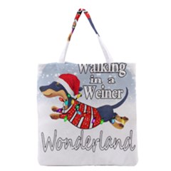 Weiner T- Shirt Walking In A Weiner Wonderland T- Shirt (1) Grocery Tote Bag by ZUXUMI