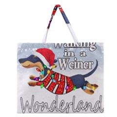 Weiner T- Shirt Walking In A Weiner Wonderland T- Shirt (1) Zipper Large Tote Bag by ZUXUMI