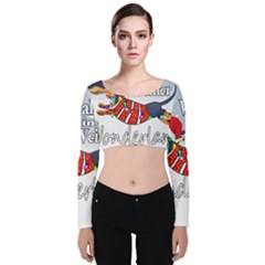 Weiner T- Shirt Walking In A Weiner Wonderland T- Shirt (1) Velvet Long Sleeve Crop Top by ZUXUMI