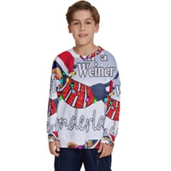 Weiner T- Shirt Walking In A Weiner Wonderland T- Shirt (1) Kids  Crewneck Sweatshirt