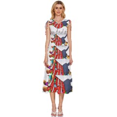 Weiner T- Shirt Walking In A Weiner Wonderland T- Shirt (1) V-neck Drawstring Shoulder Sleeveless Maxi Dress by ZUXUMI