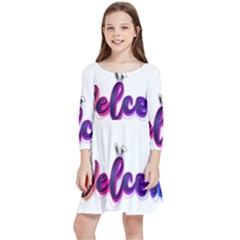 Arts Kids  Quarter Sleeve Skater Dress by Internationalstore