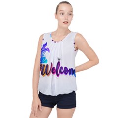 Arts Bubble Hem Chiffon Tank Top by Internationalstore