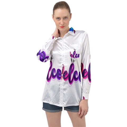 Arts Long Sleeve Satin Shirt by Internationalstore