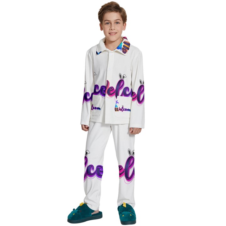 Arts Kids  Long Sleeve Velvet Pajamas Set