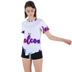 Arts Asymmetrical Short Sleeve Sports T-shirt by Internationalstore