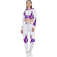 Arts Cropped Zip Up Lounge Set by Internationalstore