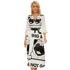 Black Pug Dog If I Cant Bring My Dog I T- Shirt Black Pug Dog If I Can t Bring My Dog I m Not Going Midsummer Wrap Dress